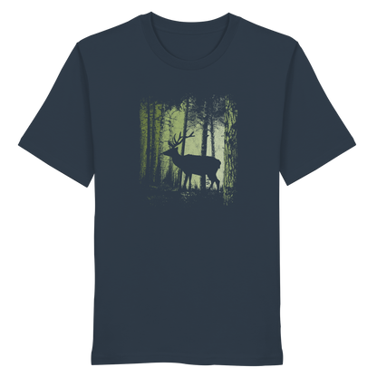 Hirsch im Zwielicht Wald - Organic Shirt