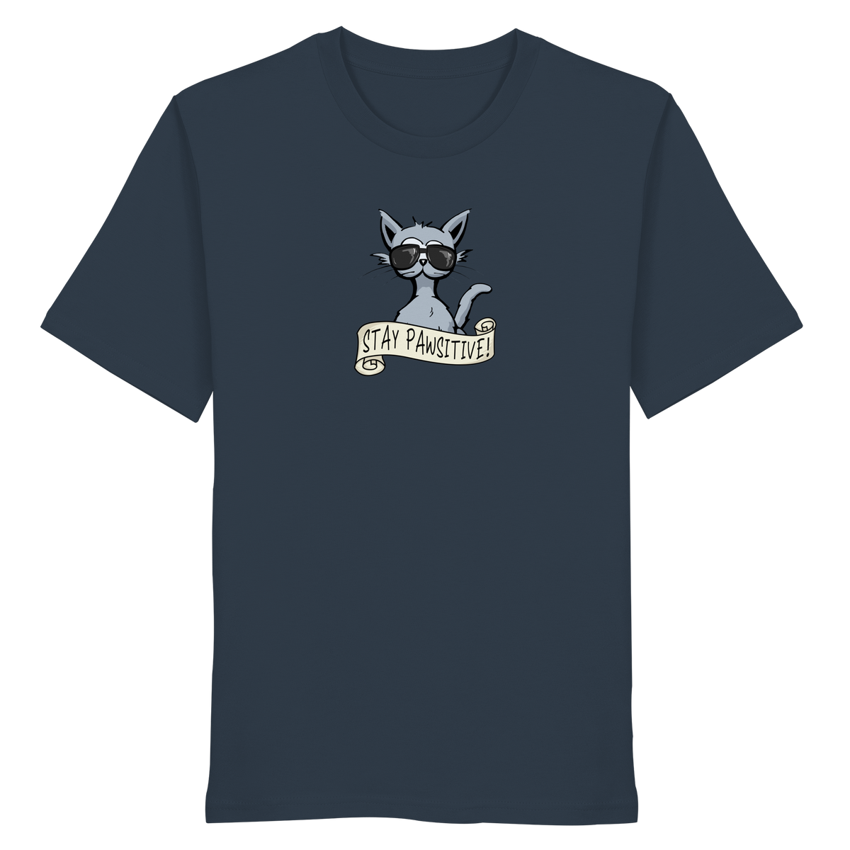 Stay Pawsitive Bleib lässig Hipster Katze - Organic Shirt