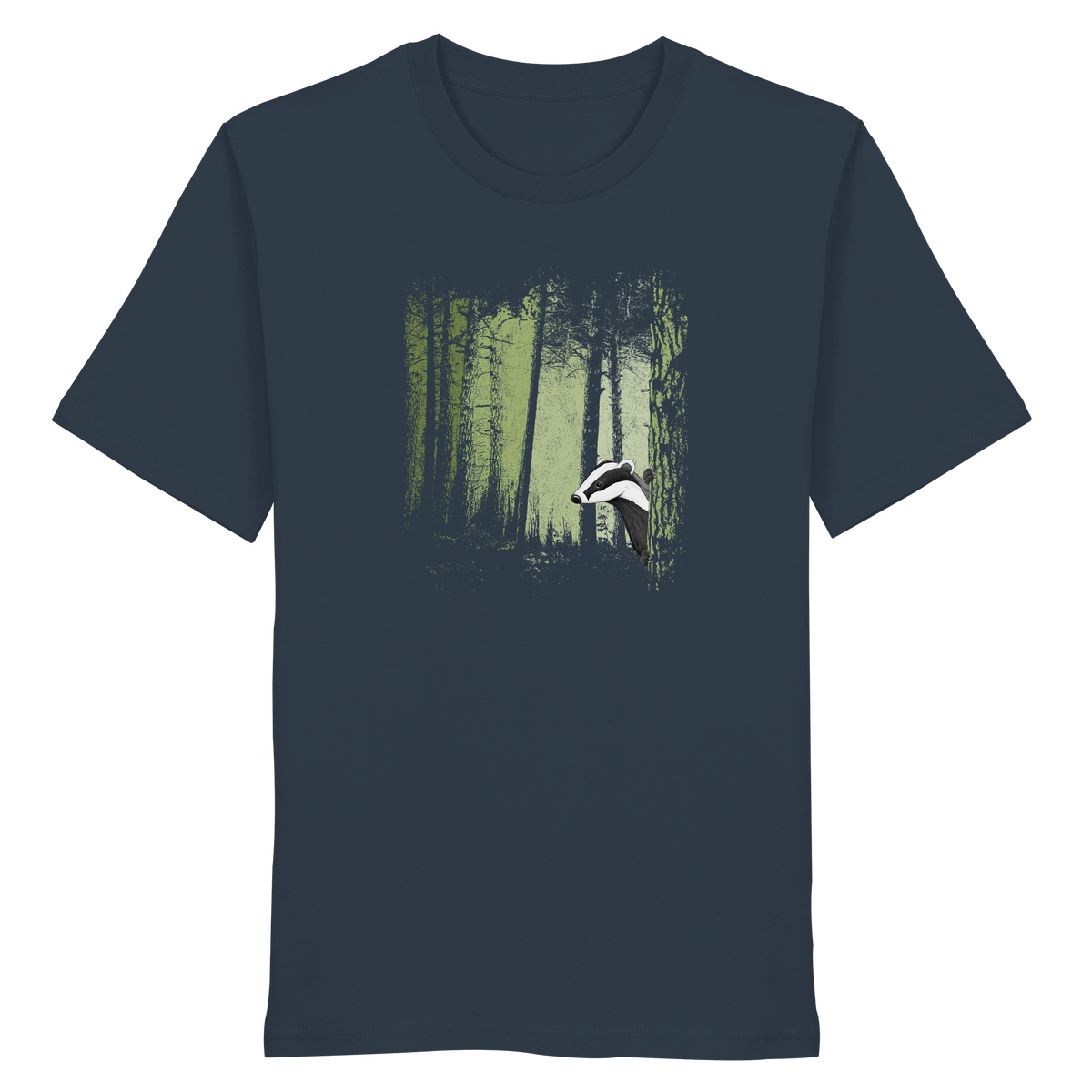 frecher Dachs im Zwielicht Wald - Organic Shirt
