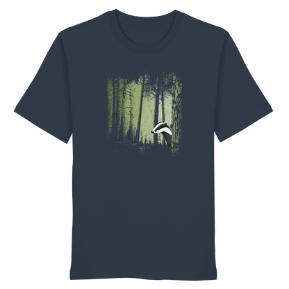 frecher Dachs im Zwielicht Wald - Organic Shirt