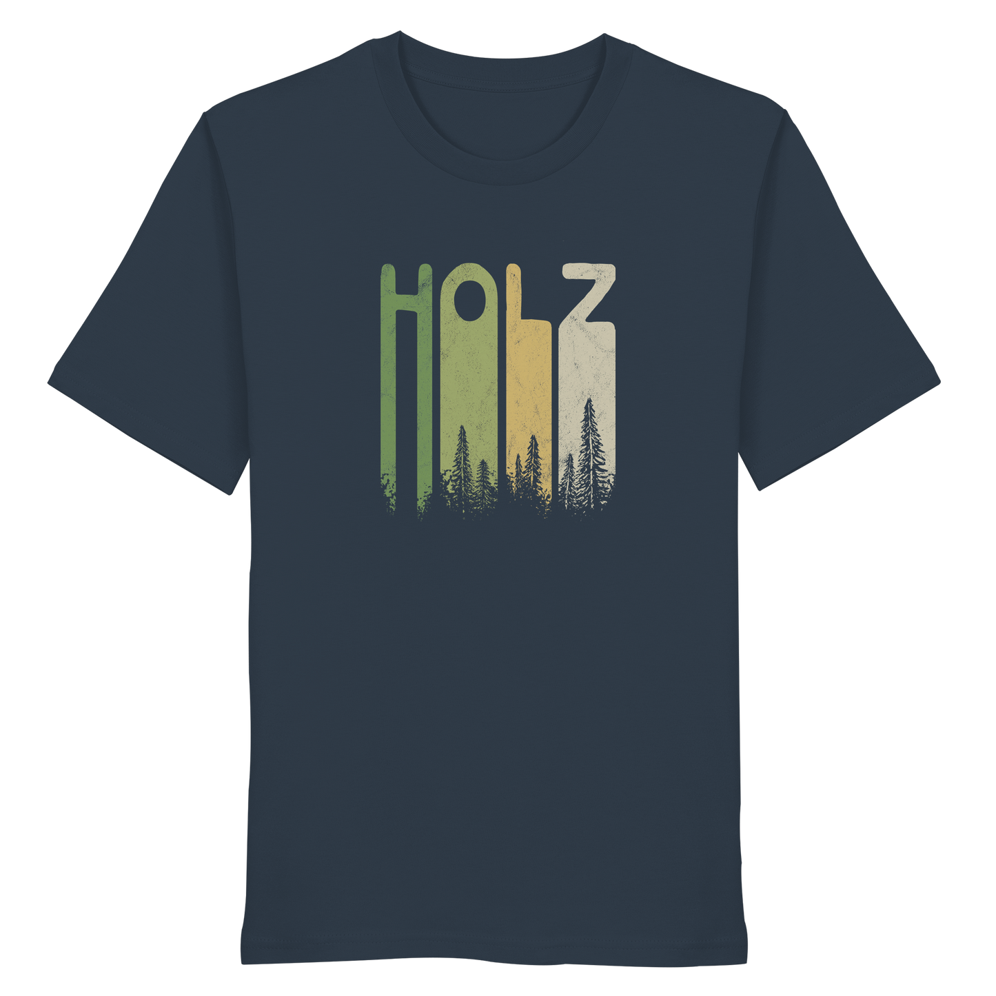 Holz Retro Wald Schriftzug - Organic Shirt