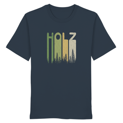 Holz Retro Wald Schriftzug - Organic Shirt