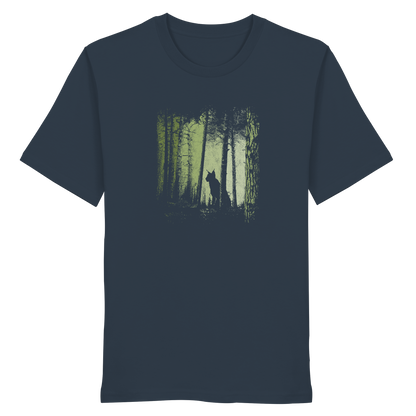 Luchs Wildkatze im Zwielicht Wald - Organic Shirt