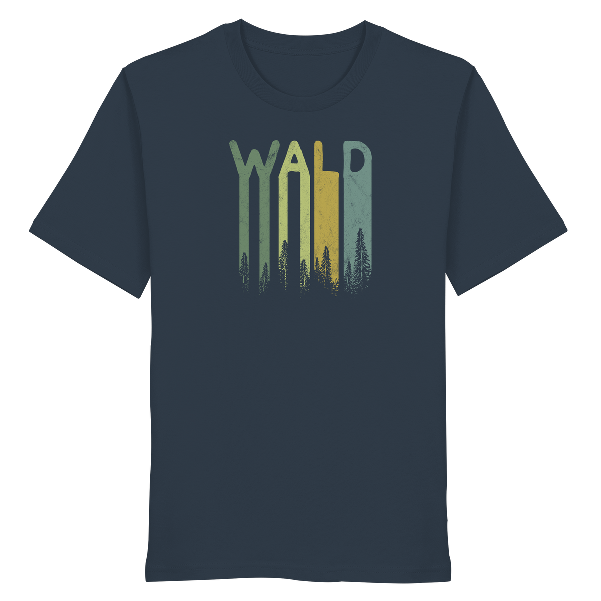 Wald Retro Forst Schriftzug - Organic Shirt