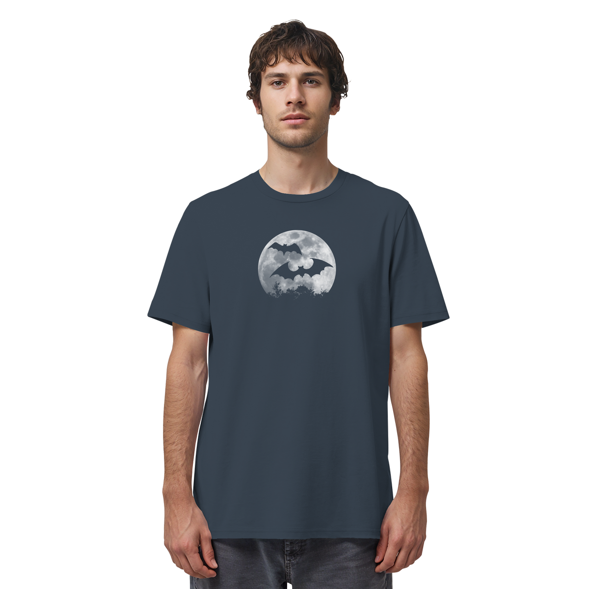 Fledermaus Silhouetten bei Vollmond - Organic Shirt