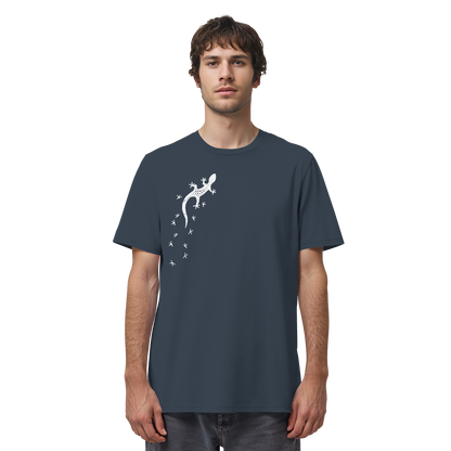 Gecko Eidechse Silhouette hell - Organic Shirt