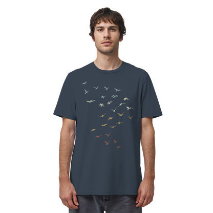 Retro Vogel Schwarm - Organic Shirt