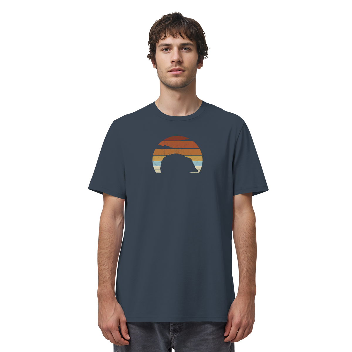 Retro Igel Silhouette im Sonnenuntergang - Organic Shirt