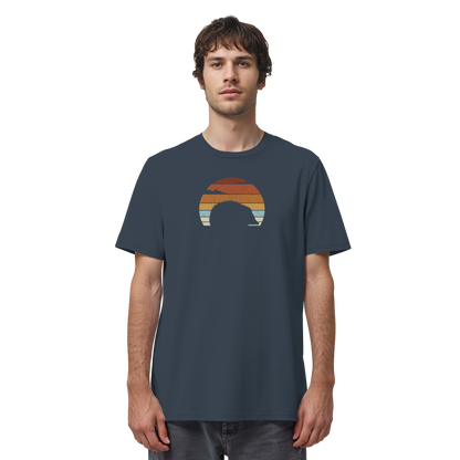 Retro Igel Silhouette im Sonnenuntergang - Organic Shirt