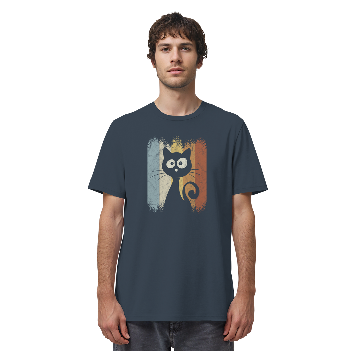 Retro Katze Silhouette - Organic Shirt