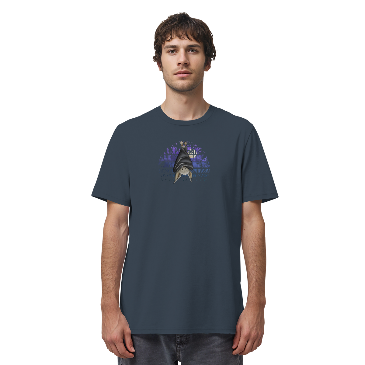 Fledermaus in blauer Nacht - Organic Shirt