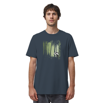 frecher Dachs im Zwielicht Wald - Organic Shirt