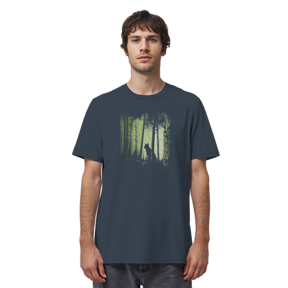 Luchs Wildkatze im Zwielicht Wald - Organic Shirt