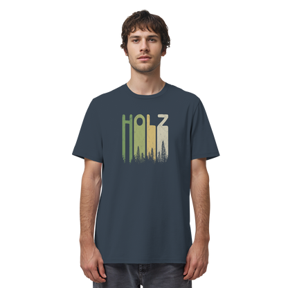Holz Retro Wald Schriftzug - Organic Shirt