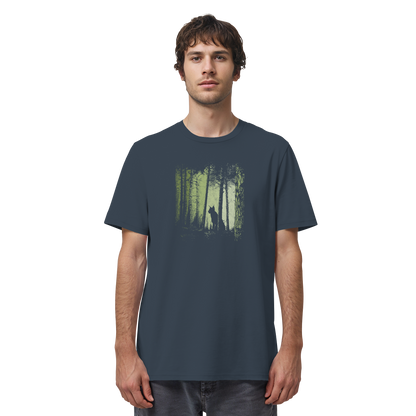 Luchs Wildkatze im Zwielicht Wald - Organic Shirt