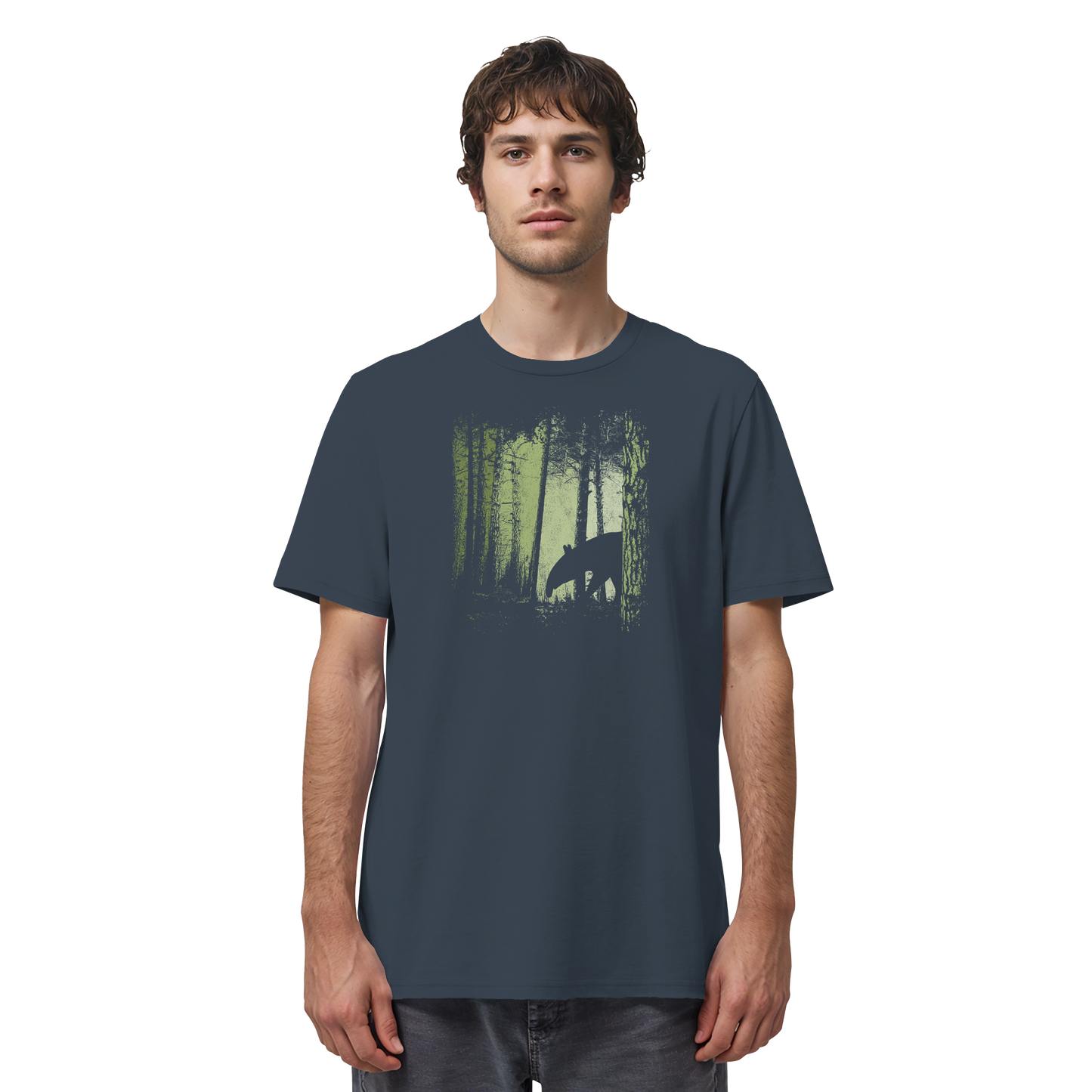 Lässiger Tapir im Zwielicht Wald - Organic Shirt