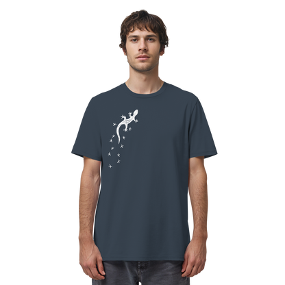 Gecko Eidechse Silhouette hell - Organic Shirt