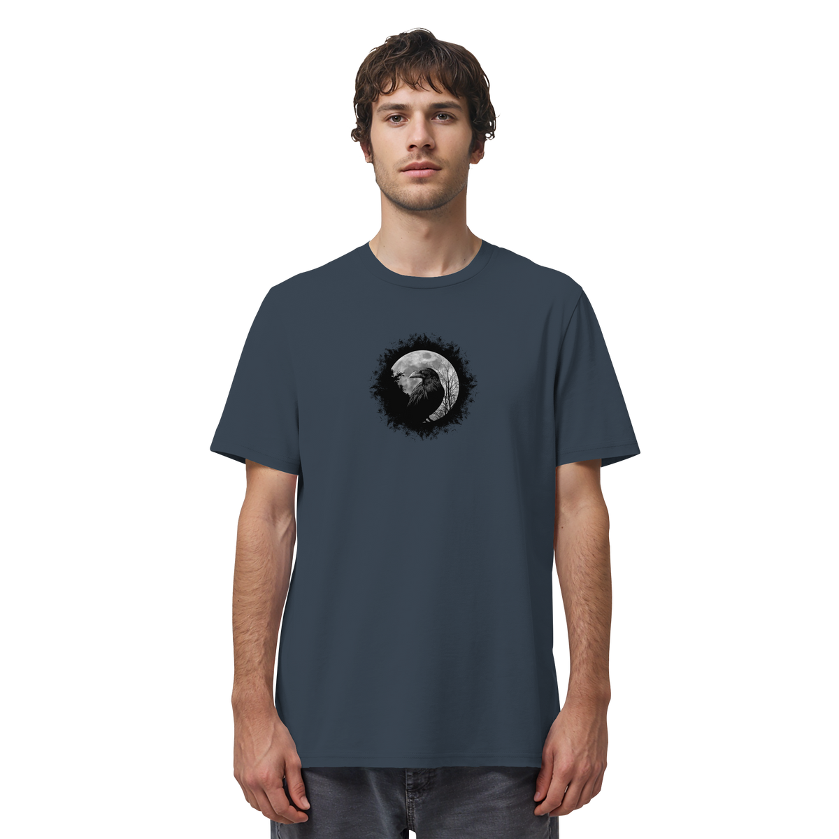 Schwarzer Rabe bei Vollmond  - Organic Shirt