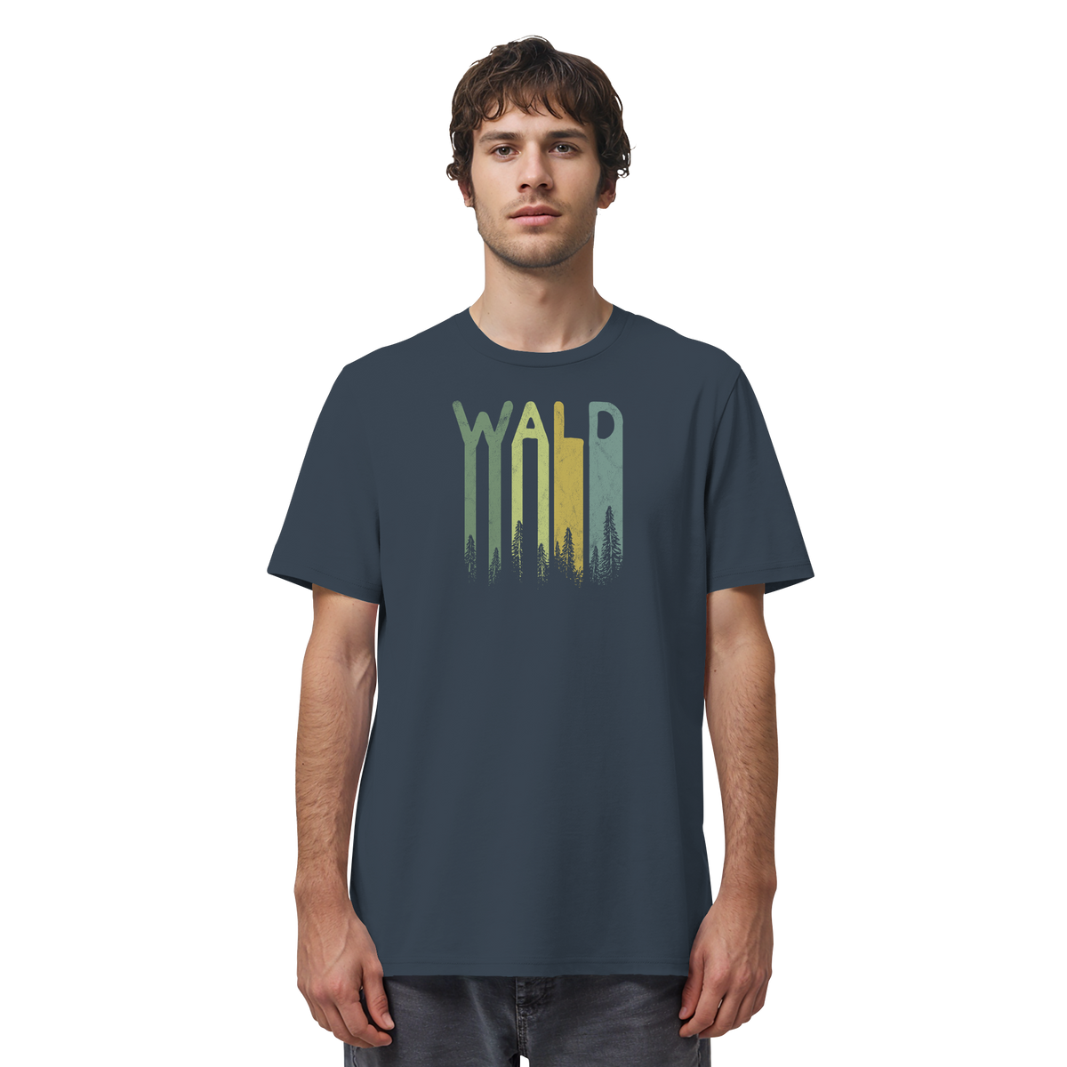 Wald Retro Forst Schriftzug - Organic Shirt