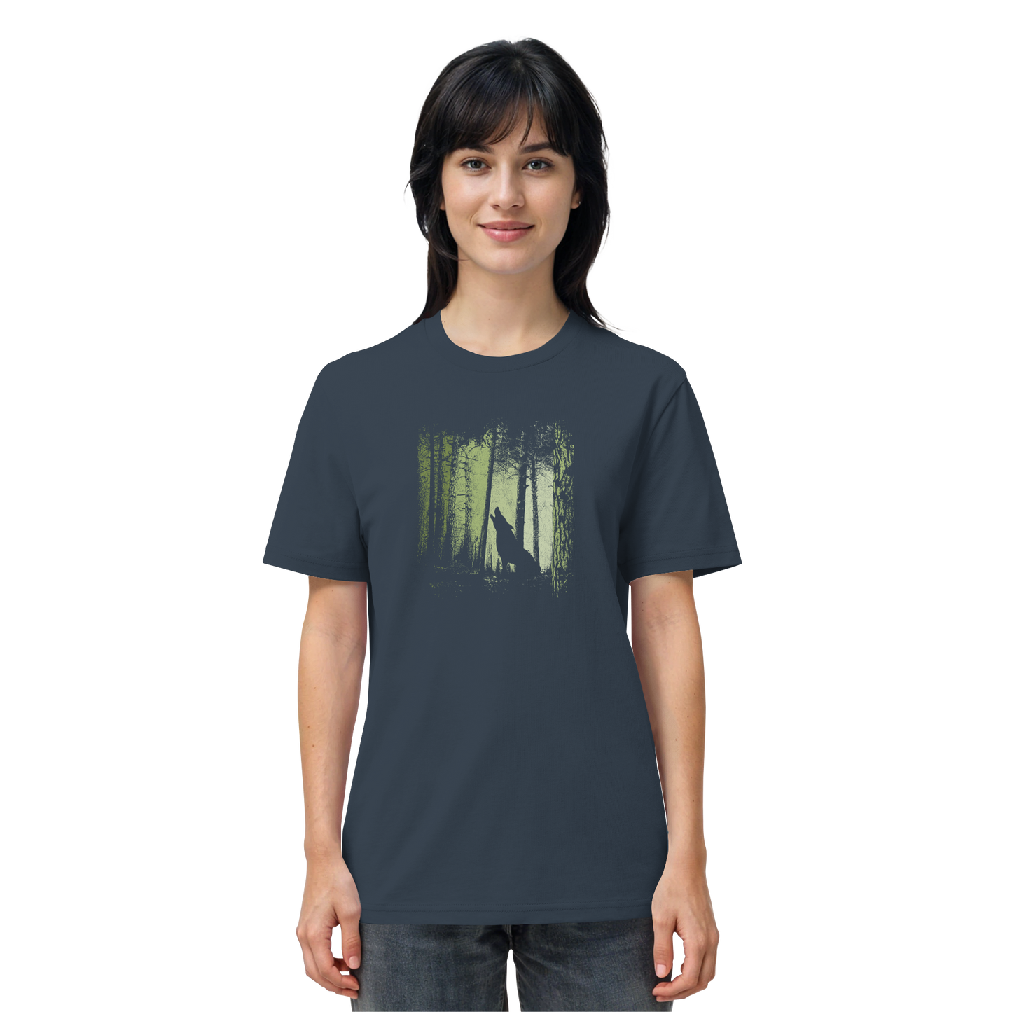 Einsamer Wolf im Zwielicht Wald  - Organic Shirt
