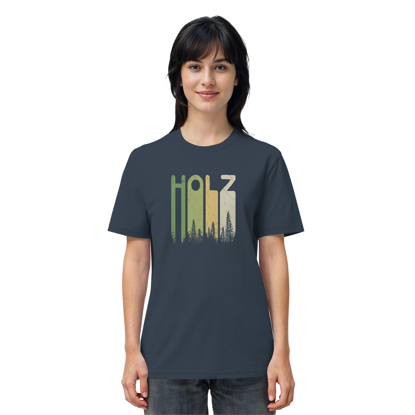 Holz Retro Wald Schriftzug - Organic Shirt