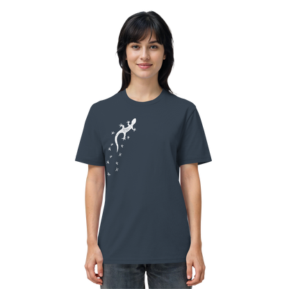Gecko Eidechse Silhouette hell - Organic Shirt