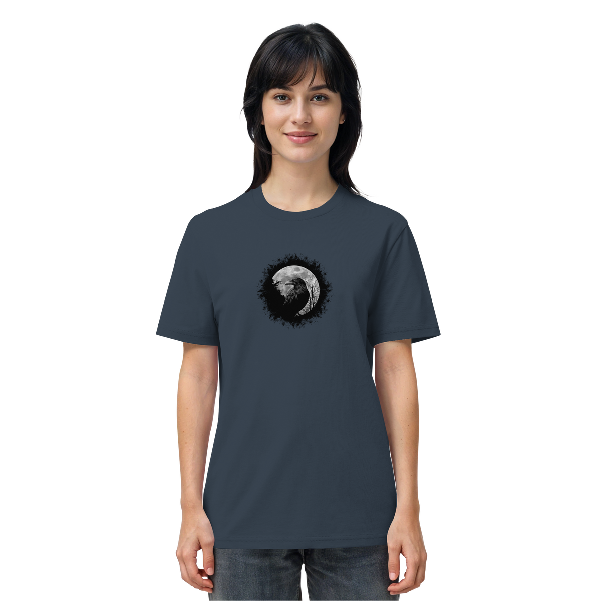 Schwarzer Rabe bei Vollmond  - Organic Shirt