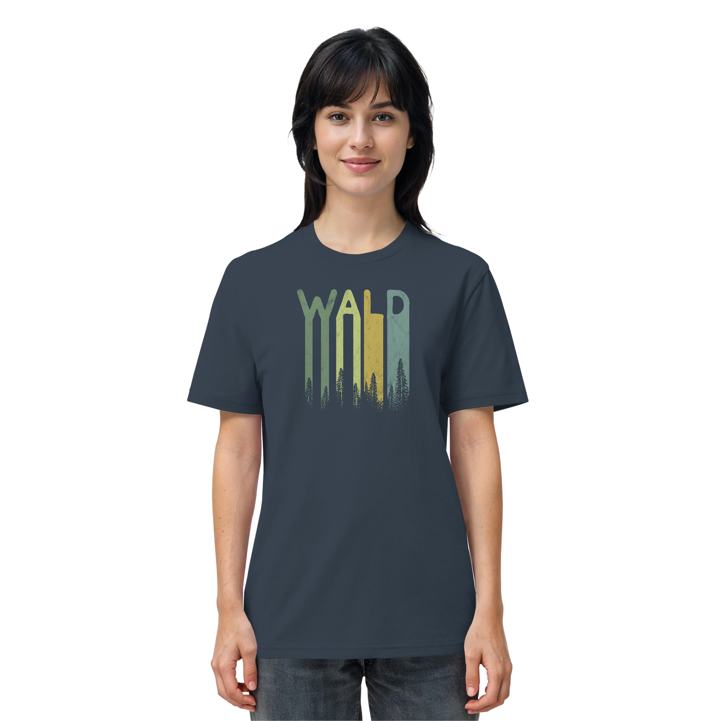 Wald Retro Forst Schriftzug - Organic Shirt