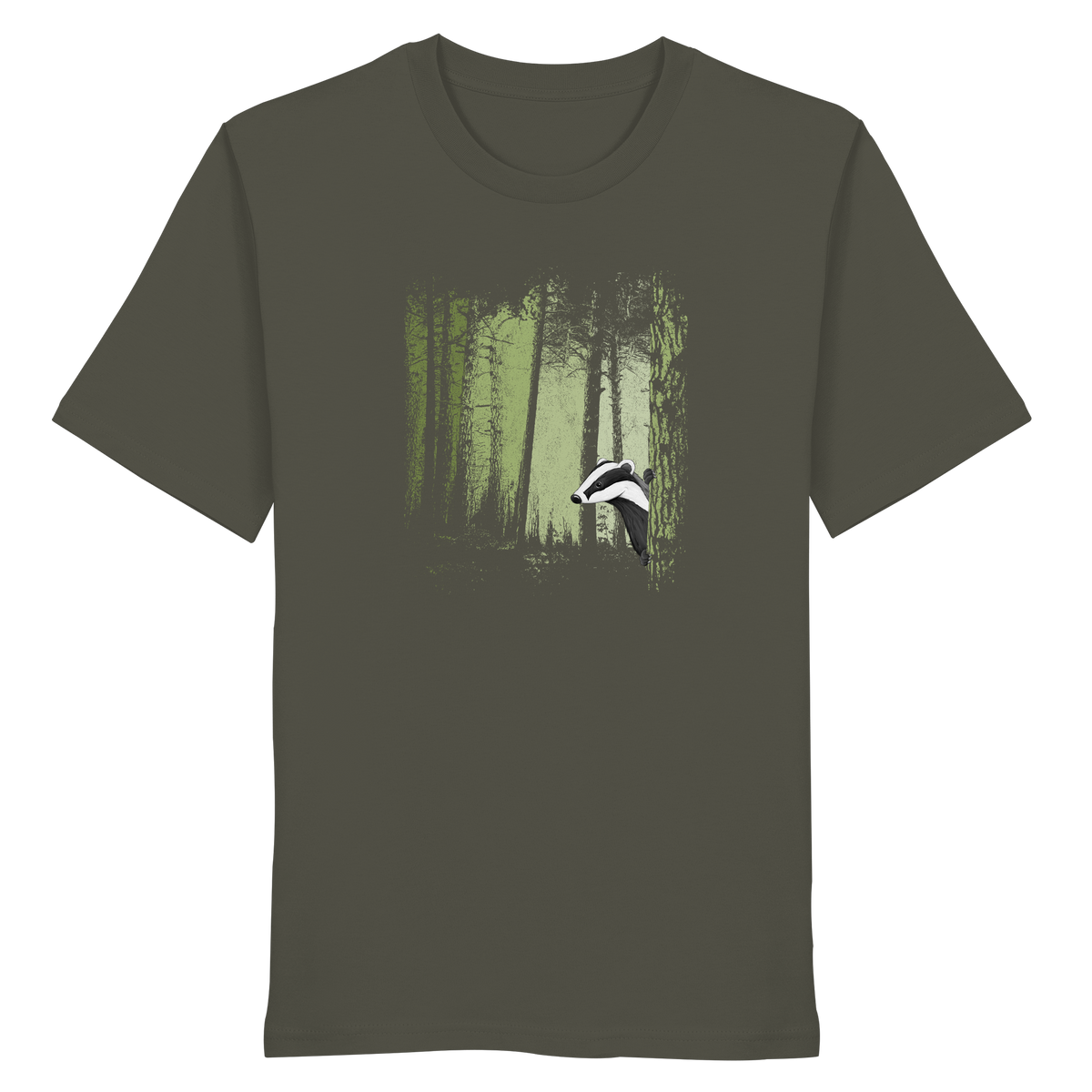 frecher Dachs im Zwielicht Wald - Organic Shirt