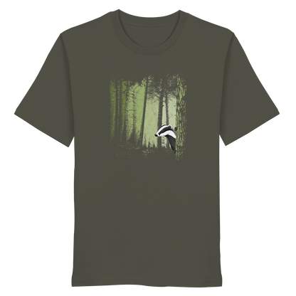 frecher Dachs im Zwielicht Wald - Organic Shirt