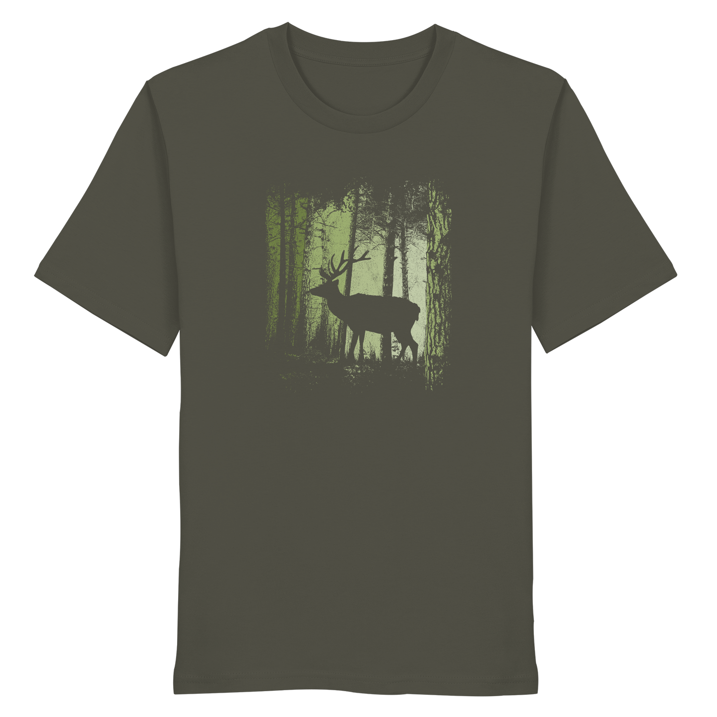 Hirsch im Zwielicht Wald - Organic Shirt