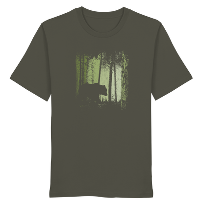 Braunbär im Zwielicht Wald - Organic Shirt