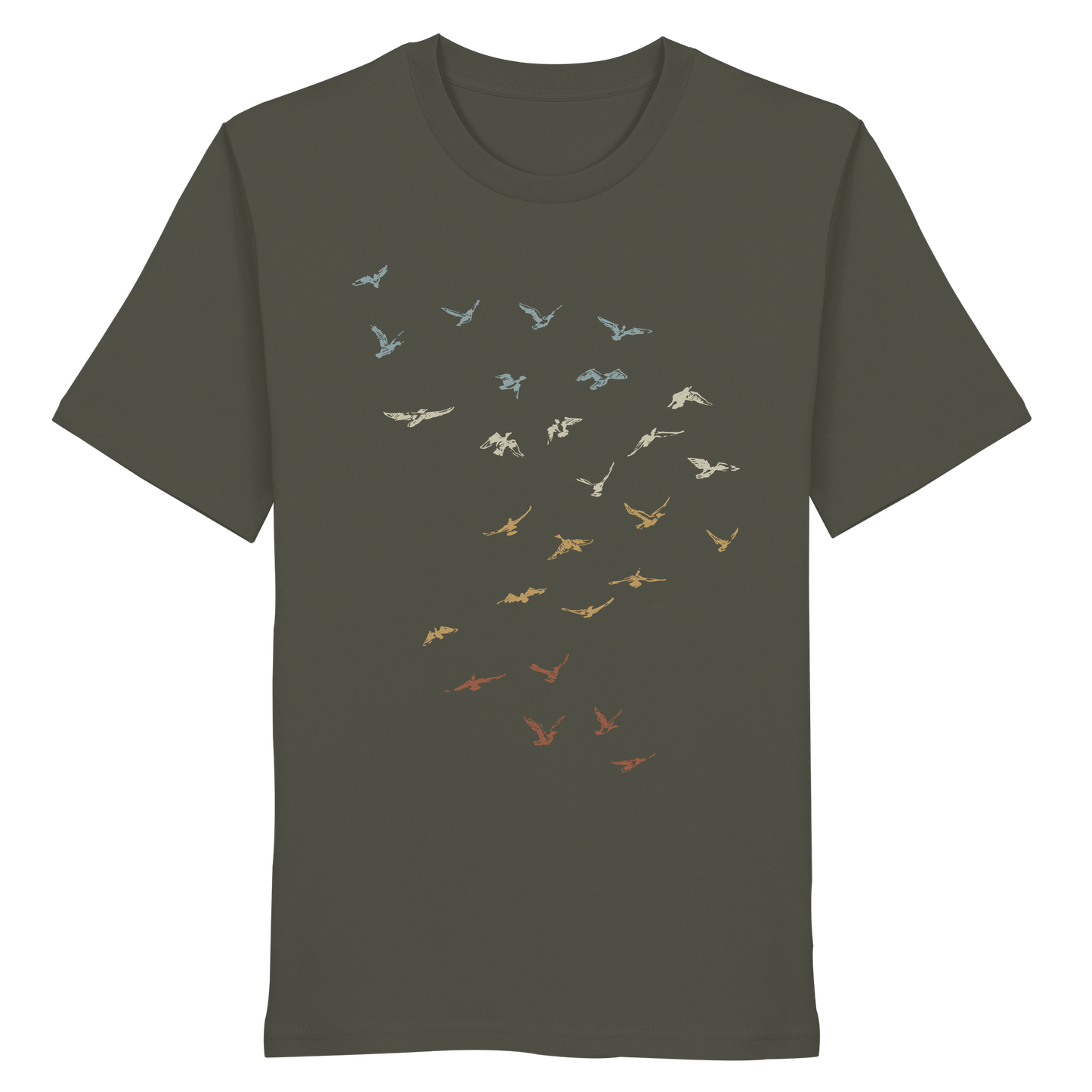 Retro Vogel Schwarm - Organic Shirt
