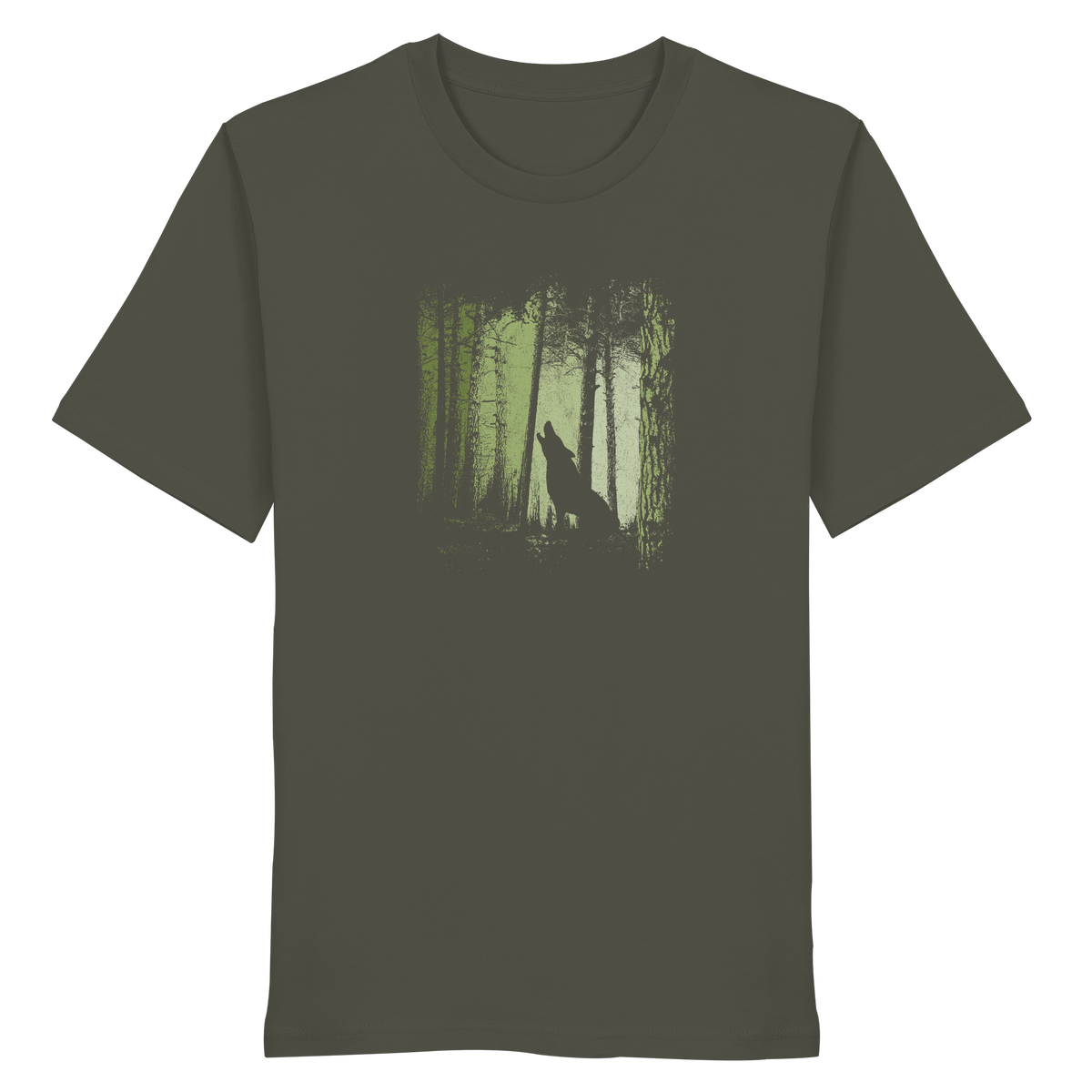 Einsamer Wolf im Zwielicht Wald  - Organic Shirt