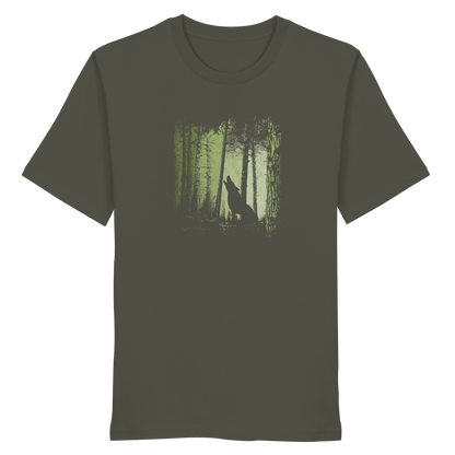 Einsamer Wolf im Zwielicht Wald  - Organic Shirt
