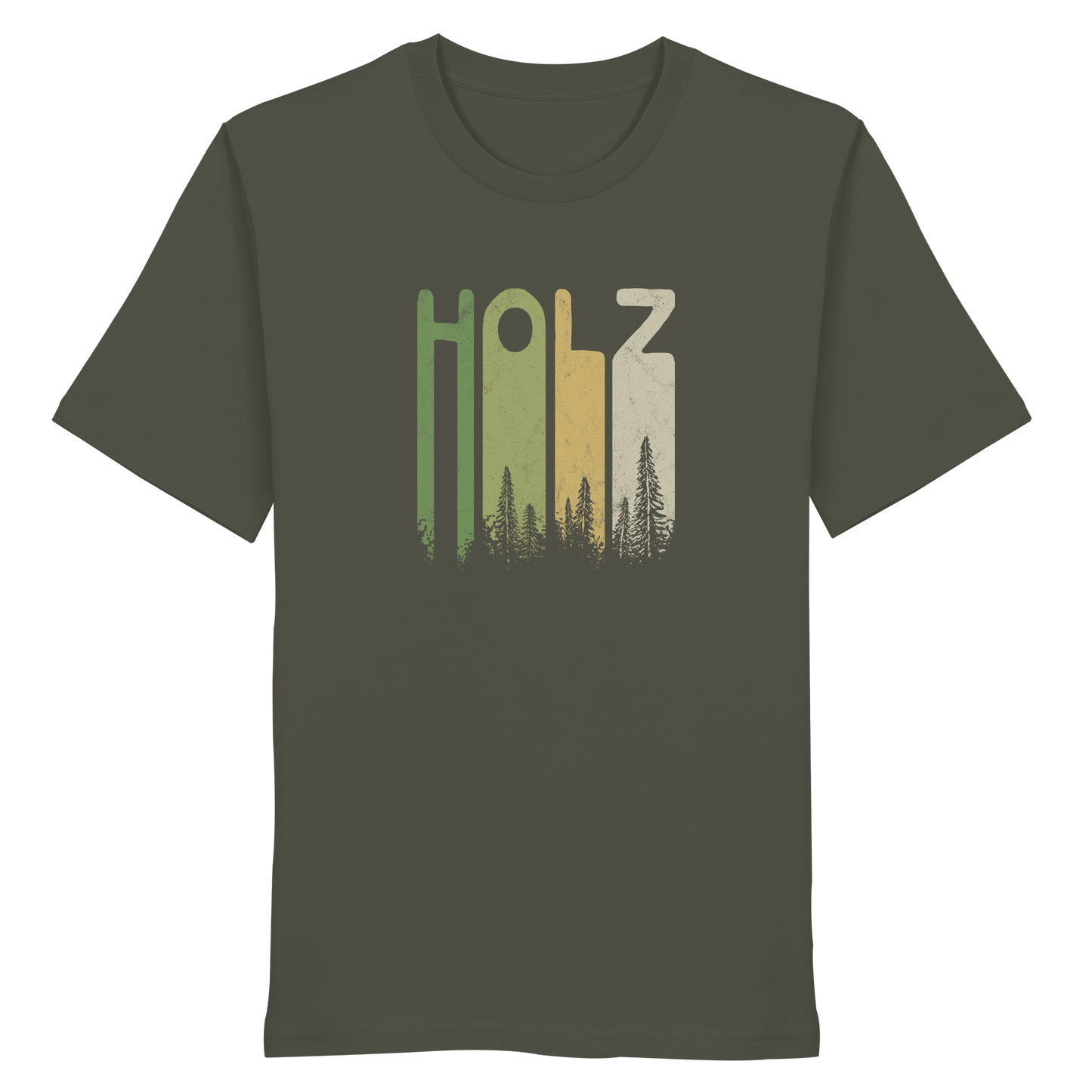 Holz Retro Wald Schriftzug - Organic Shirt