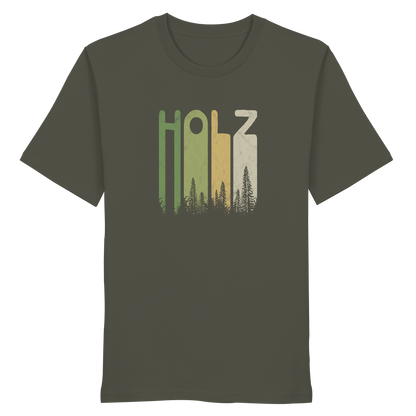 Holz Retro Wald Schriftzug - Organic Shirt