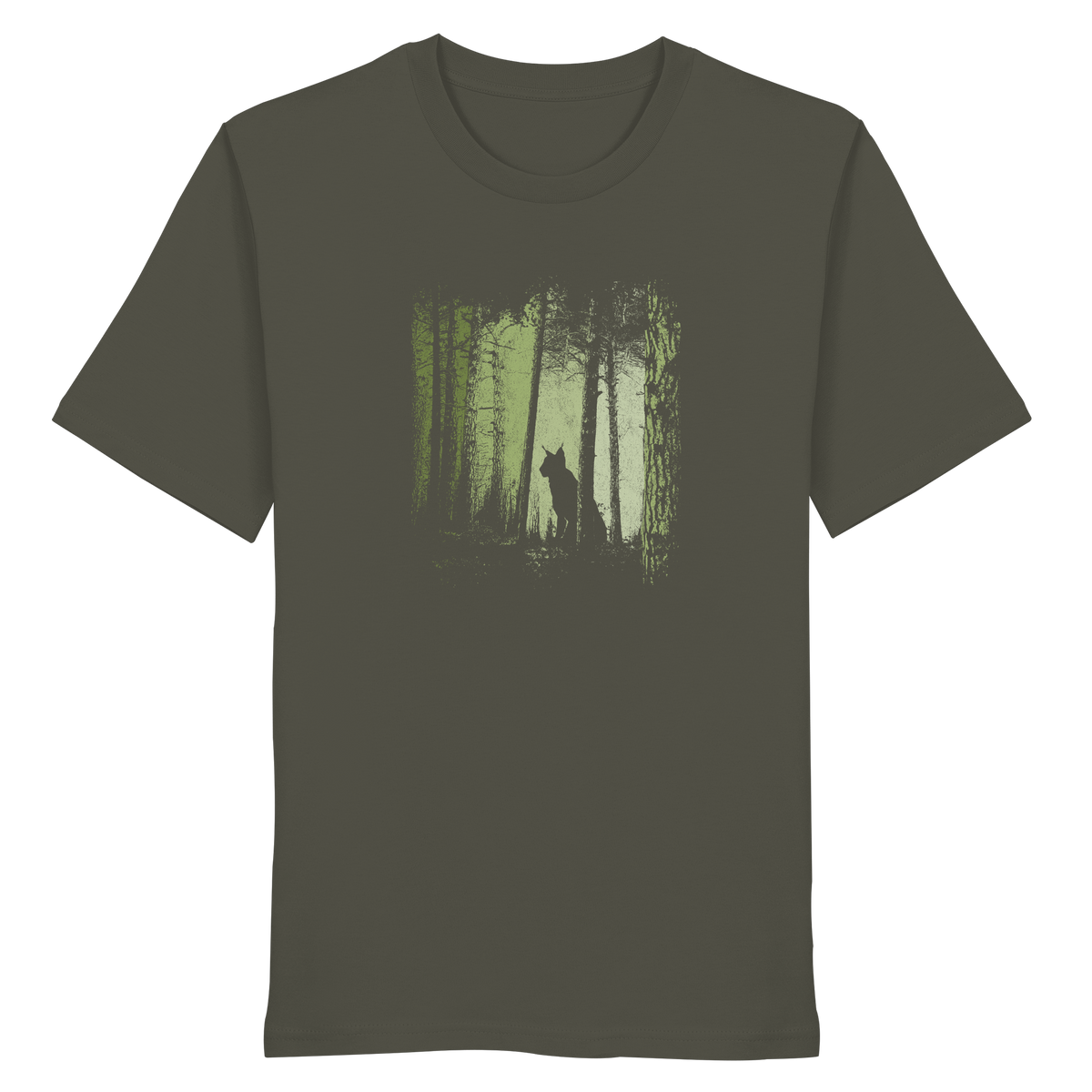 Luchs Wildkatze im Zwielicht Wald - Organic Shirt
