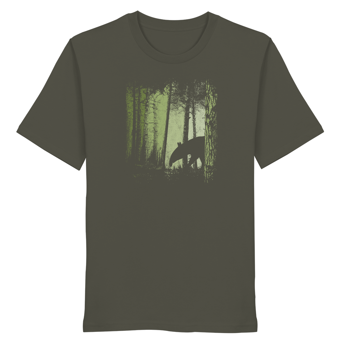 Lässiger Tapir im Zwielicht Wald - Organic Shirt