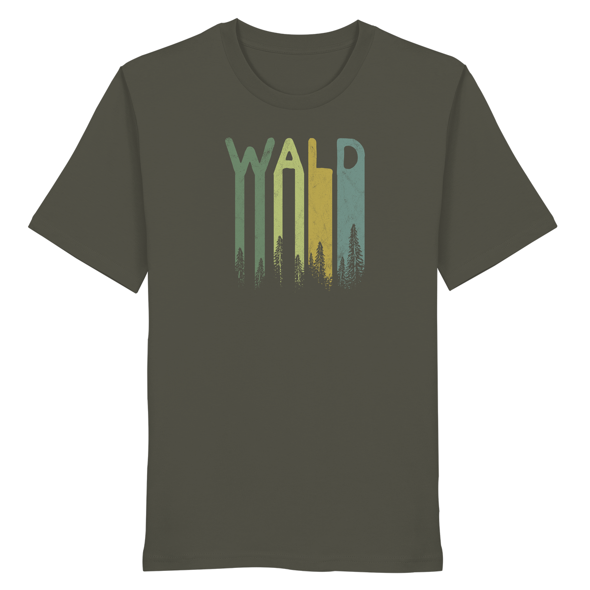 Wald Retro Forst Schriftzug - Organic Shirt