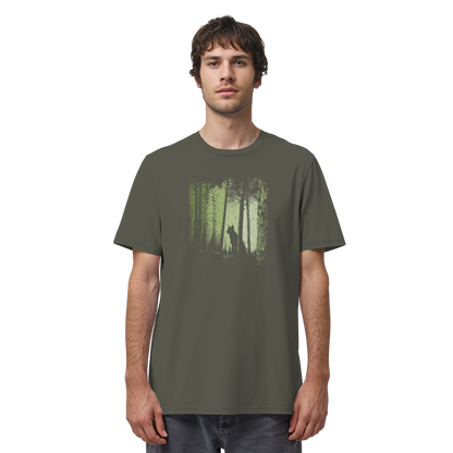 Luchs Wildkatze im Zwielicht Wald - Organic Shirt