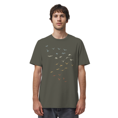 Retro Vogel Schwarm - Organic Shirt