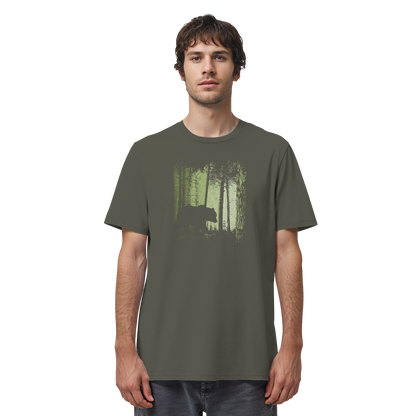 Braunbär im Zwielicht Wald - Organic Shirt