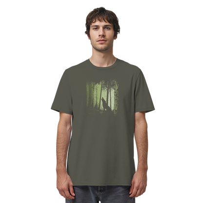 Einsamer Wolf im Zwielicht Wald  - Organic Shirt
