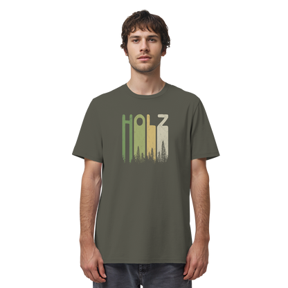 Holz Retro Wald Schriftzug - Organic Shirt