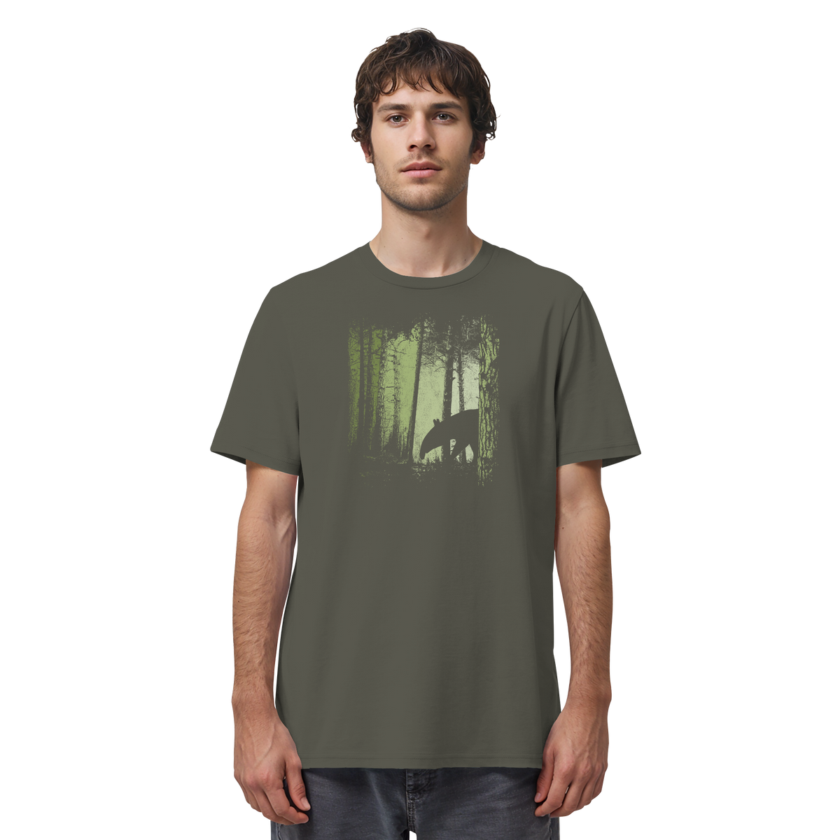 Lässiger Tapir im Zwielicht Wald - Organic Shirt