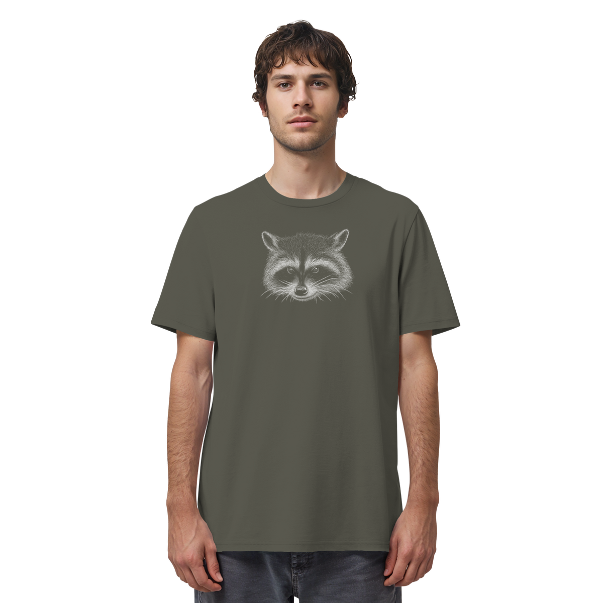Waschbär Illustration Kritzelkunst - Organic Shirt