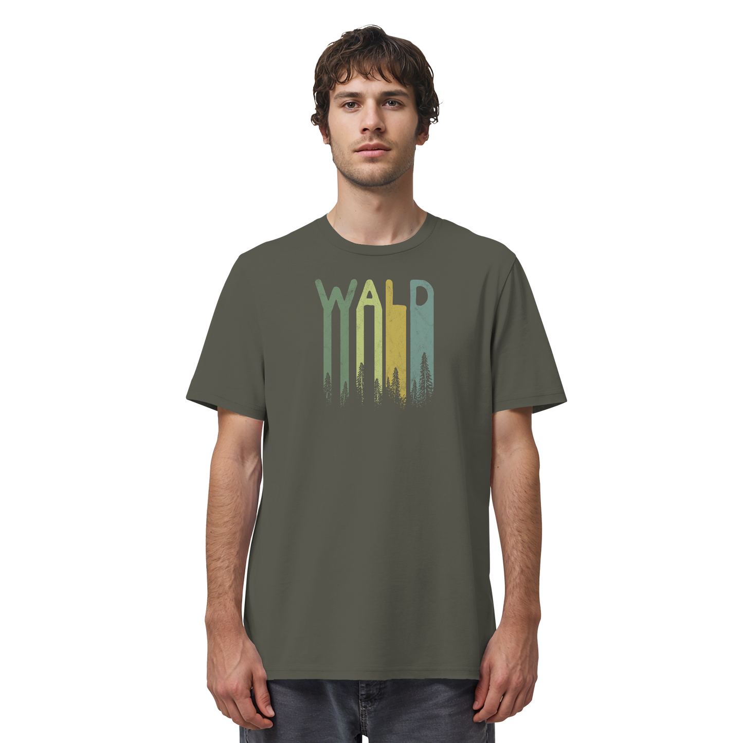 Wald Retro Forst Schriftzug - Organic Shirt