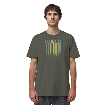 Wald Retro Forst Schriftzug - Organic Shirt