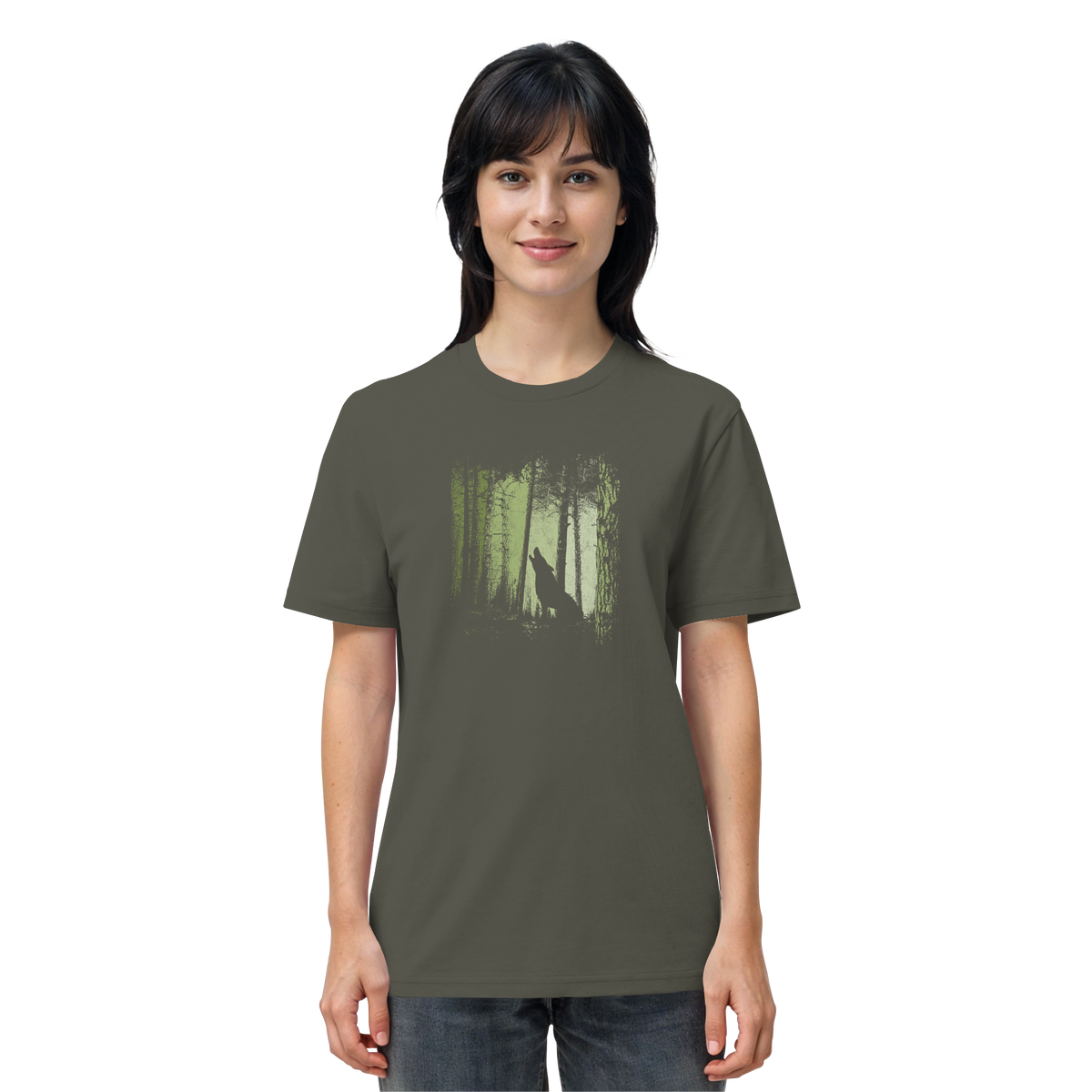 Einsamer Wolf im Zwielicht Wald  - Organic Shirt
